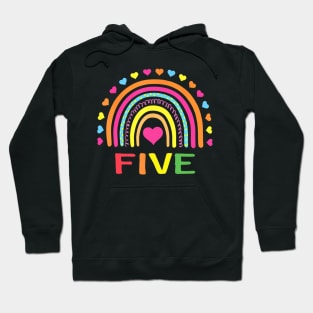 Years Old Rainbow 5th Birthday For Girls Boys Kids Hoodie